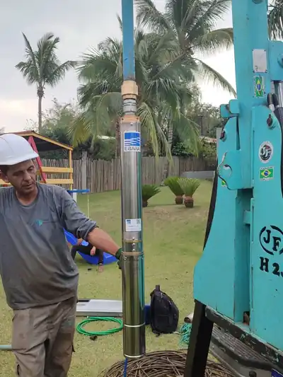 Instalação de bomba para poço artesiano com guindaste em Indaiatuba (SP)
